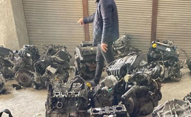 Ceyhan’da 34 çıkma otomobil motoru ele geçirildi