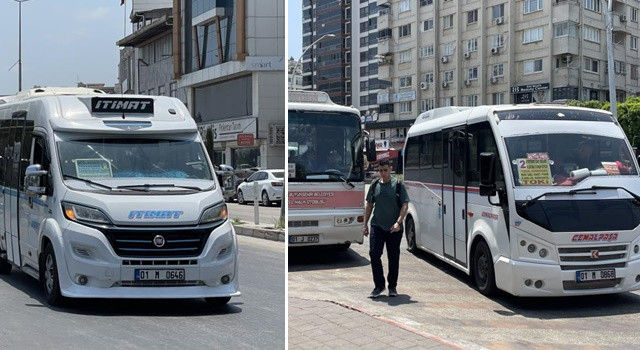 Adana'da 50 derecede dolmuşta vatandaşa 'klima' çilesi