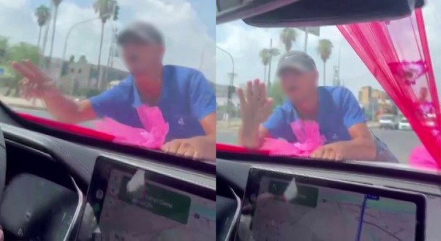 Gelin arabasının önüne atlayan genç gözaltına alındı