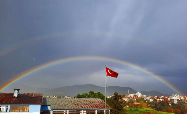 Kozan’da çifte gökkuşağı ile görsel şölen