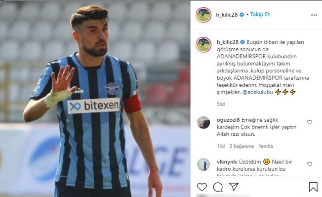 Adana Demirspor’un golcüsü Hasan Kılıç takımdan ayrıldı