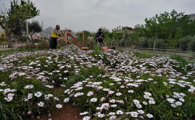 Kozan’da parklara bayram bakımı