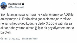 Murat Sancak’tan Balotelli açıklaması