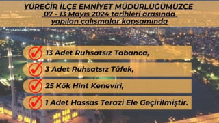 Adana’da 16 ruhsatsız silah, 25 Hint keneviri ele geçirildi