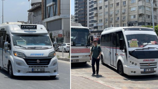 Adana'da 50 derecede dolmuşta vatandaşa 'klima' çilesi