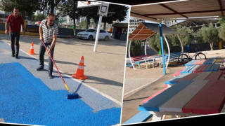 Fedakâr öğretmenlerden okula renkli dokunuş